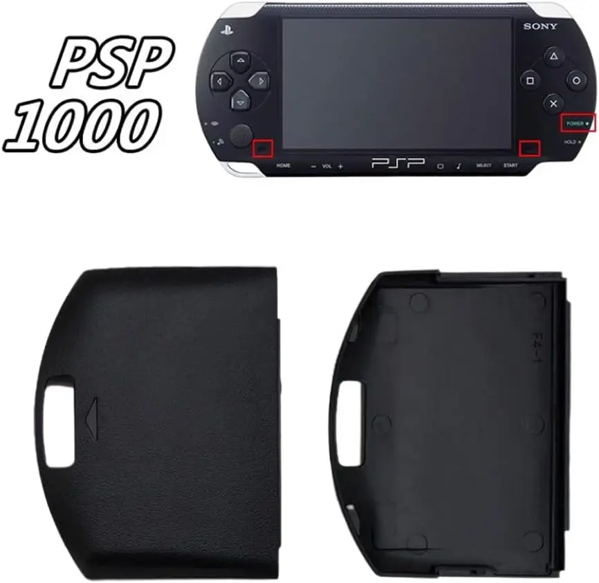 Battery Back Door Cover Case Replacement for PSP 1000 1001 1002 1003 Fat Black New