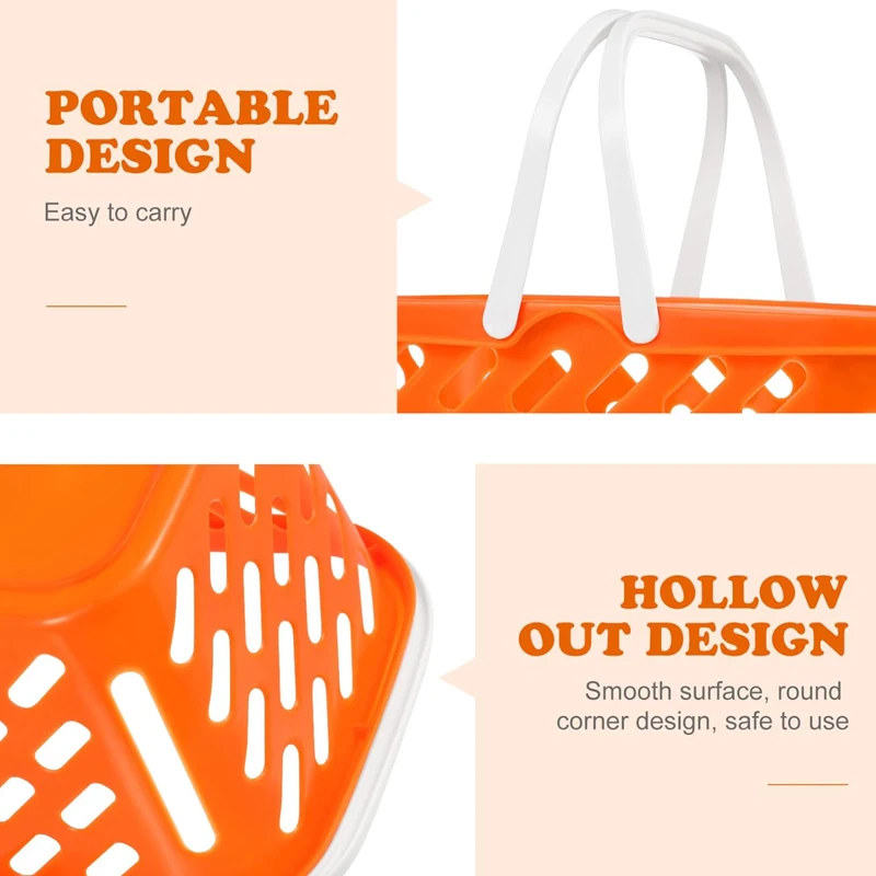 2pcs 쇼핑 바구니 장난감, 어린이를위한 손잡이가있는 어린이 식료품 바구니 식료품 바구니 장난감 놀이 척