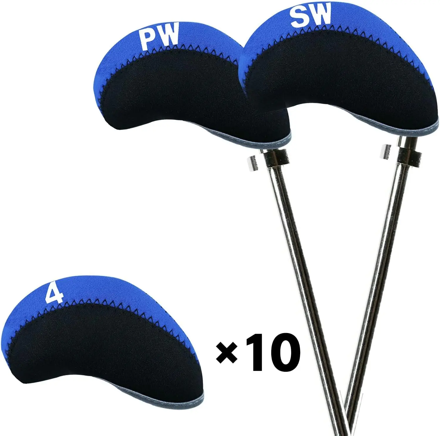 Golf Iron Head Covers 10pcs Set Putter Headcover Protector, Lightweight Durable Portable Universal Irons Clubs