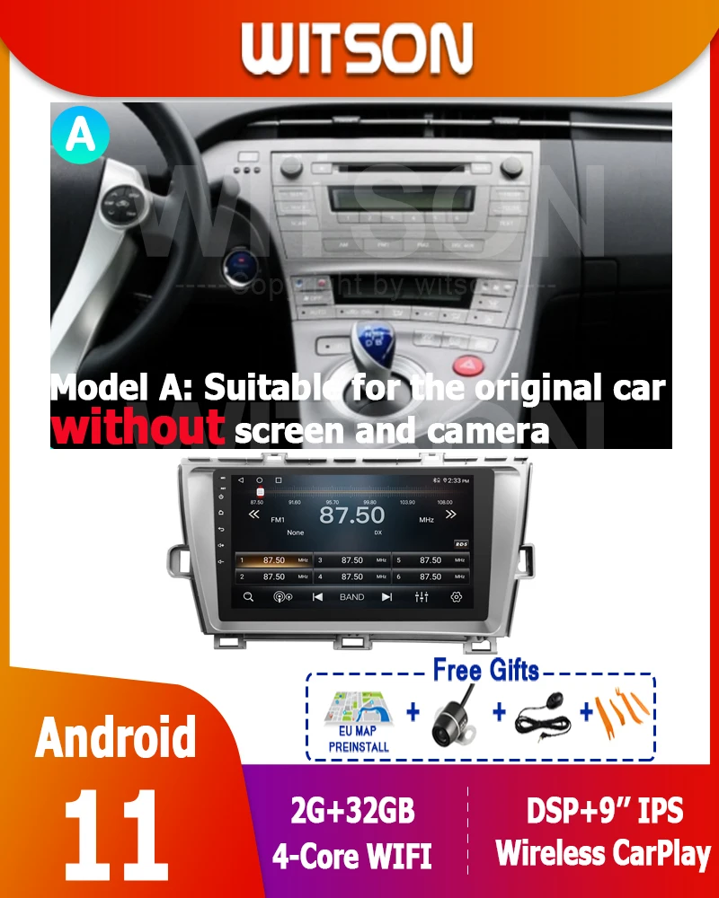 Car Radio Multimedia Player For TOYOTA PRIUS XW30 2009-2015 Left Right Hand Drive IPS or QLED LCD 9'' Screen Stereo Audio