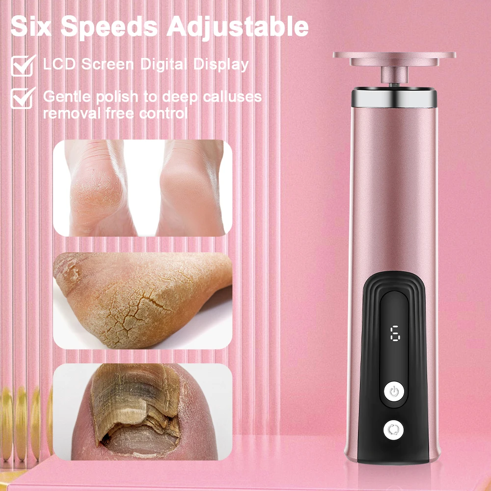Elektrische Fußfeile zur Entfernung von Hornhaut und abgestorbener Haut, Fußpflegegerät, Peeling-Pediküre-Schleifmaschine mit Ersatz-Schleifpapier – Detail 22