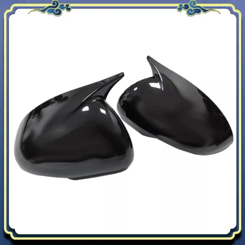 

AU16-1Pair Car OX Horn Rear View Mirror Housing Trim Cover For Kia Rio 2011-2016 Glossy Black Side Door Mirror Shell Caps