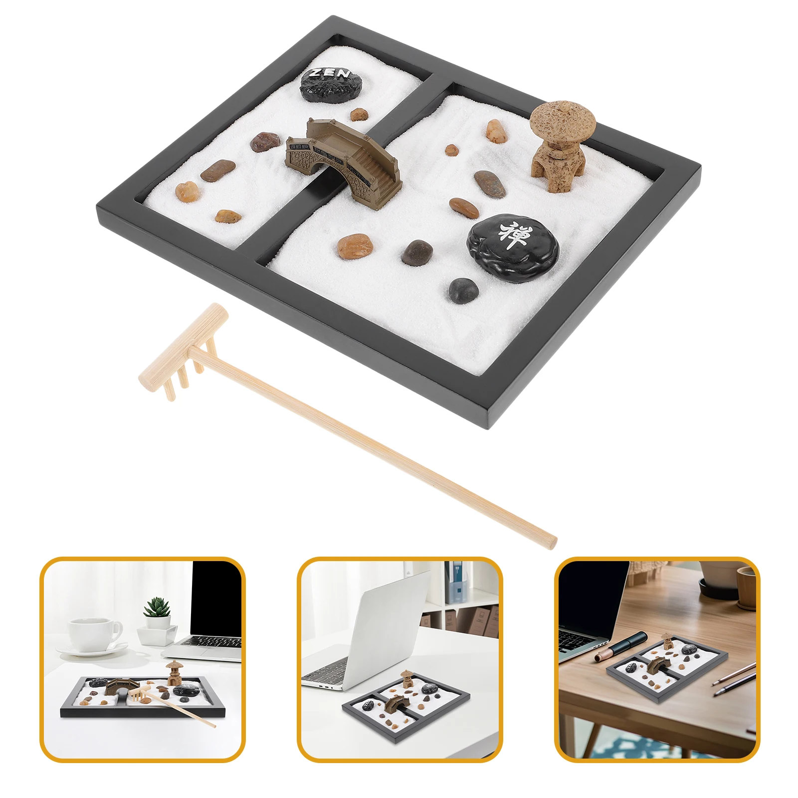 Ornements en pierre simulée, jardin Zen, paysage Miniature, décoration de Table de sable de bureau, méditation relaxante, jouet d'intérieur