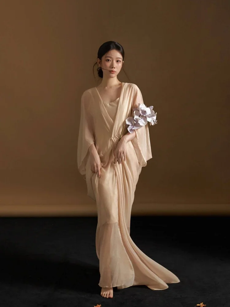 

Новое винтажное платье в китайском стиле для фотосессий, костюм для фотостудии, светотеневая фотография, высококачественное дзен-платье, модное платье для фотосъемки