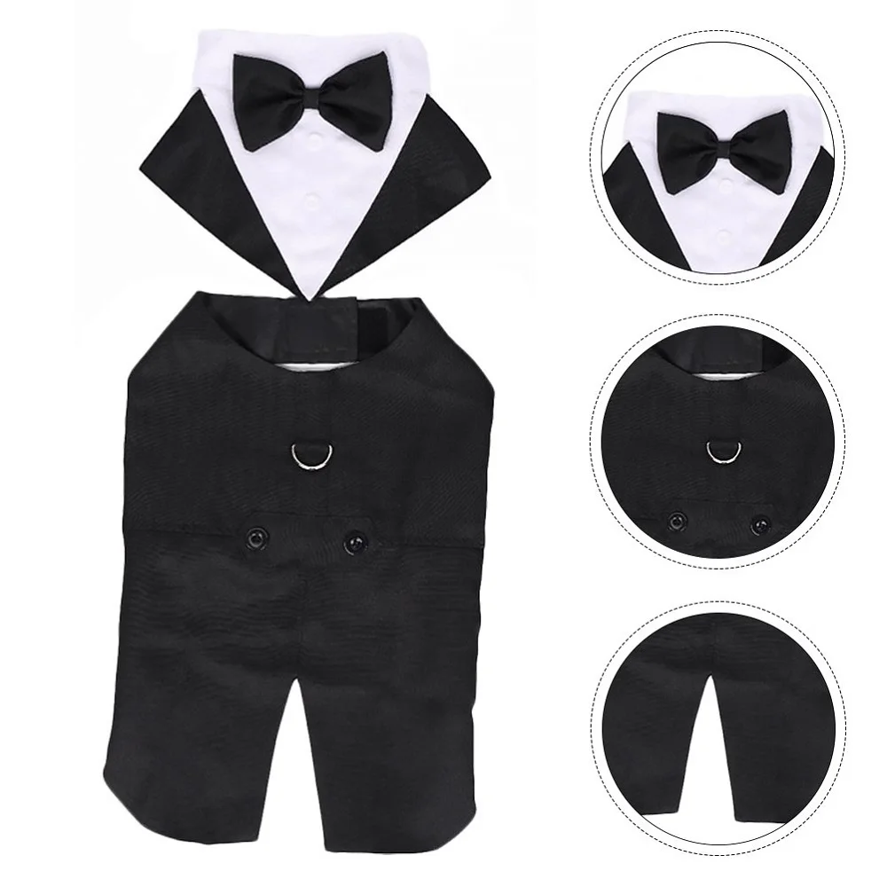 Dog\'s Formal Wedding Black Shirt Tailcoats for Medium Large Dogs Fashion Suit for Party Cosplay Golden Retriever Bulldog Samoyed