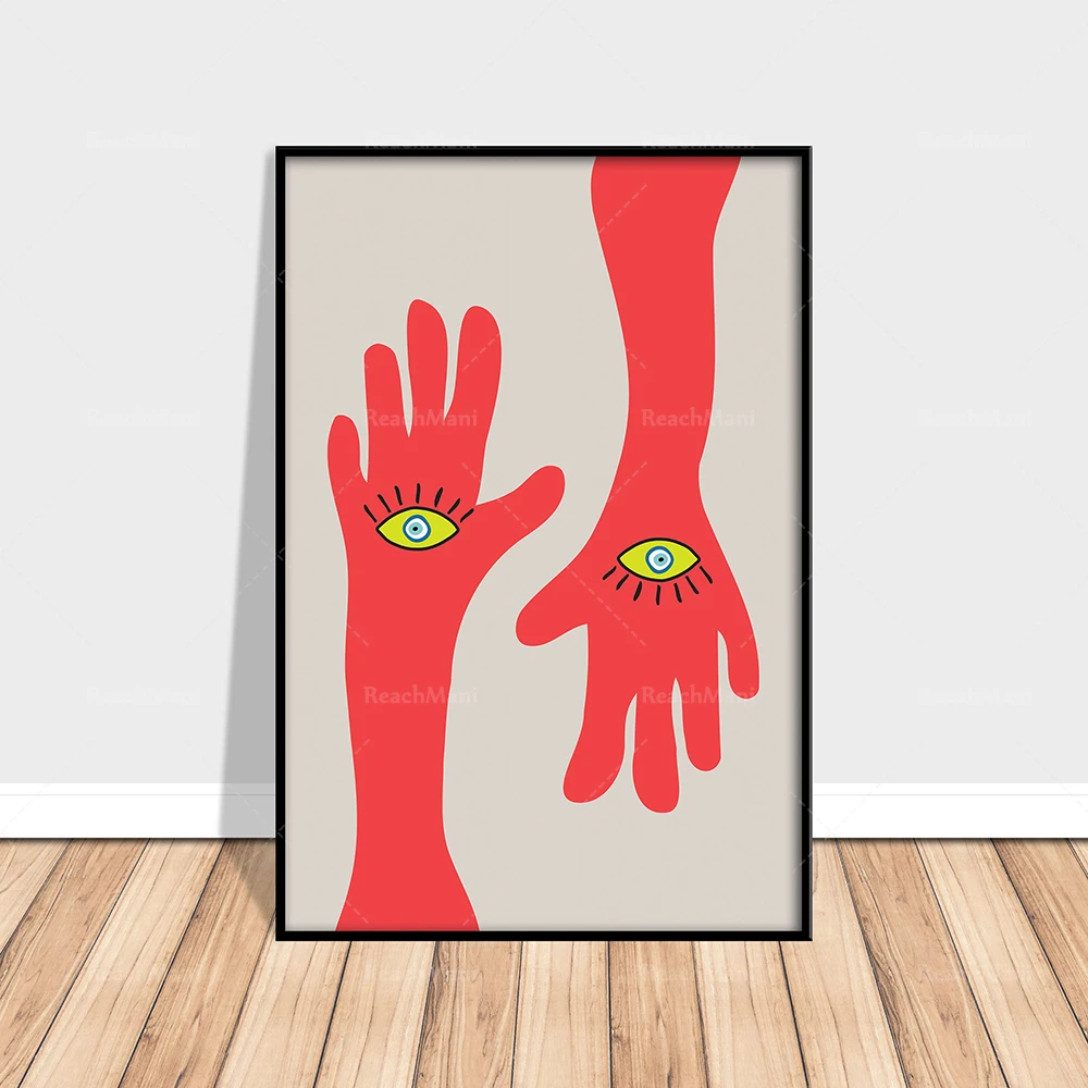 ديكور المنزل قماش اليونانية عين الشر الفن طباعة العين التركية ، صورة عين الشر غرفة المعيشة وحدات عمل فني ملصق ديكور عنبر #2