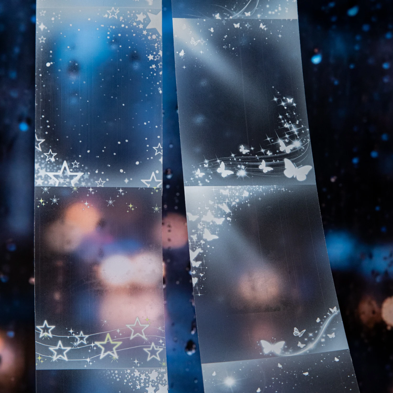 Misty Reverie Series Vintage Star Snowflake Butterfly Light Landscape PET Tape Creative DIY Journal Material Collage Stationery