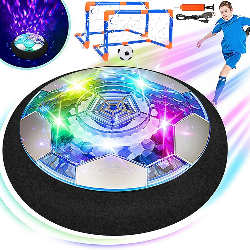 

Hover Soccer Ball with LED Light and Foam Bumper Indoor Outdoor Air Power Hover Ball Soccer Ball Gifts for Kids