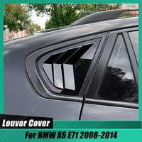 For BMW X6 E71 E72 2008-2014 2PCs Rear Side Window Louver Vent Shutter Triangle Decoration Modified Accessories Gloss Black