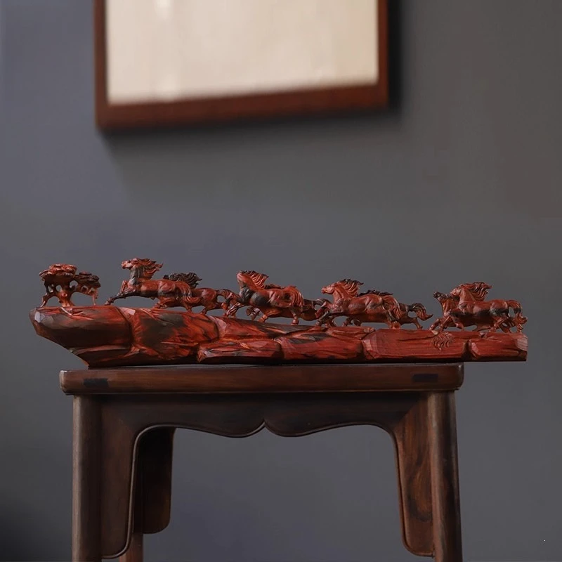 

Small leaf red sandalwood carving ornament home entrance decoration craft decoration