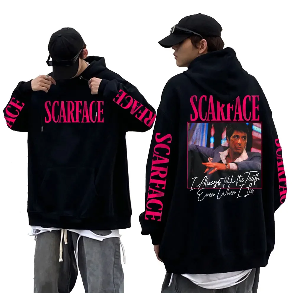 Scarface Movie Always Tell The Truth Even When I Lie Tony Montana Hoodie Male 90s Oversized Streetwear Men Rock Punk Sweatshirt