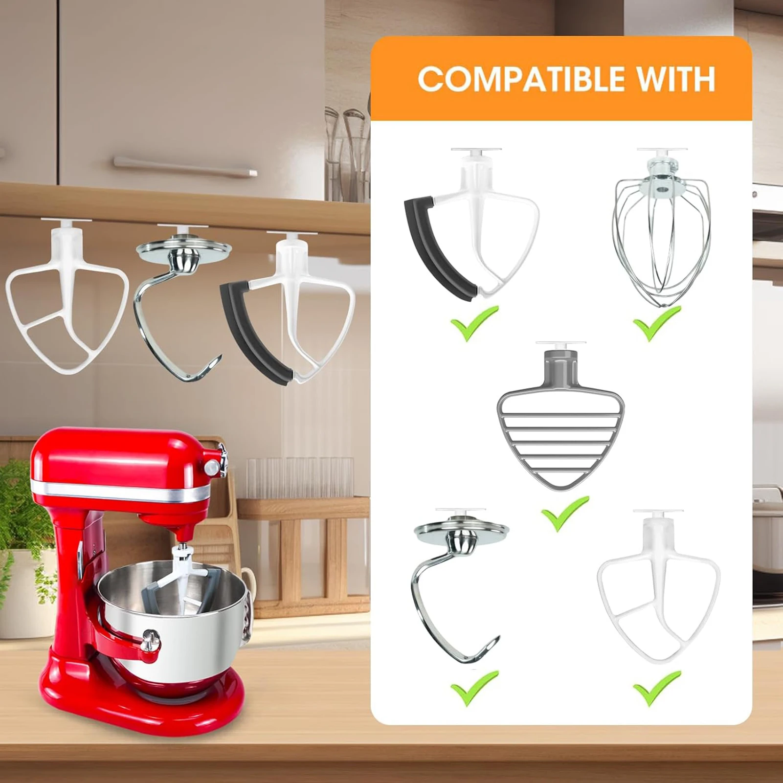Stand Mixer Attachment Holders 4 pcs Food Mixer Accessories Hooks Kitchen Organizer Rack All Stand Mixer Attachment