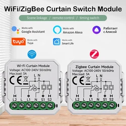 Tuya Smart WiFi Zigbee Curtain Switch Module Connected Roller Shutters Blind Motor Smart Life APP Works with Alexa Google Home