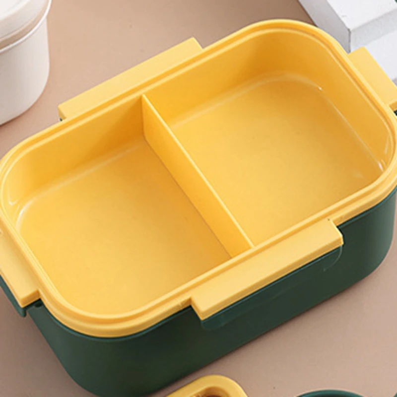 Double Layer Lunch Box PP Plastic With Clasp Crisper Student Lunch Box Microwave Storage Container