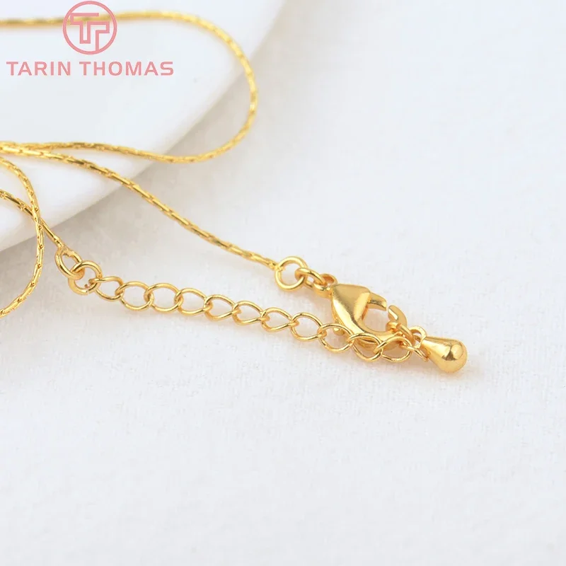 (3819) 2PCS Length 36CM 24K Gold Color Brass Finished Necklace Chain High Quality  Jewelry Making Findings Accessories