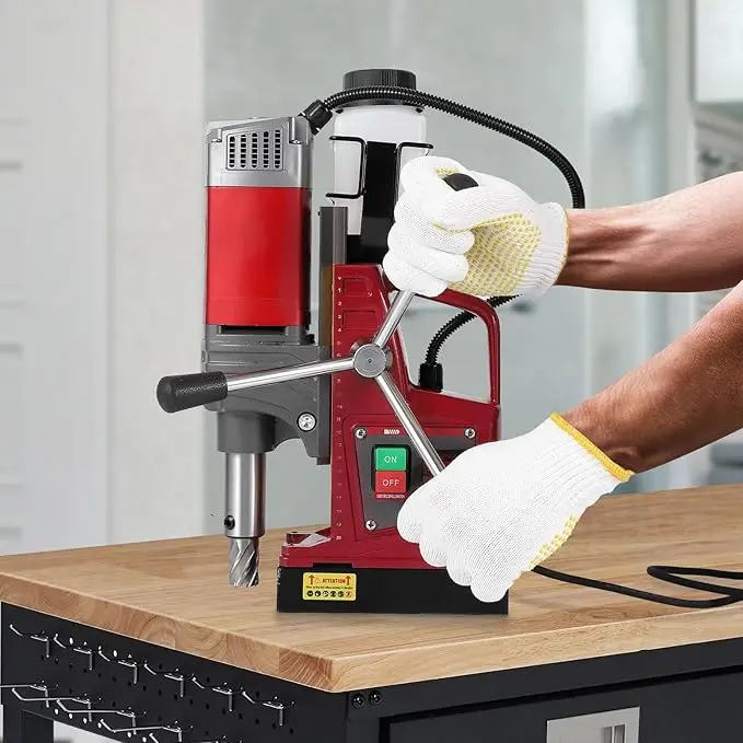 Magnetic Drill Press Kit – 2" 1550W Portable Electric Mag Drill with Variable Speed & Adapter for Industrial and Workshop Use 4