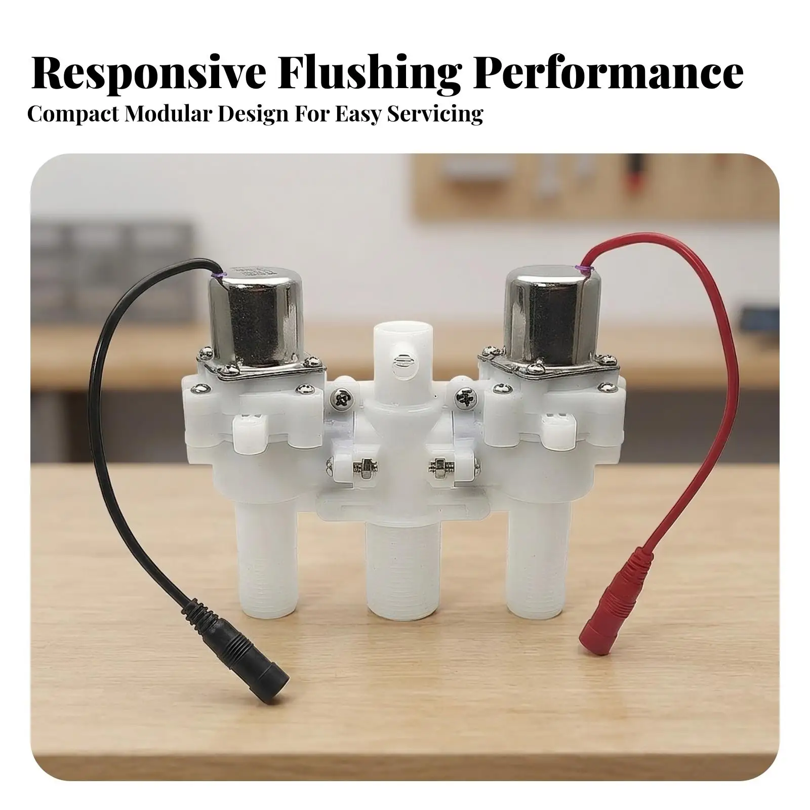 Pulse Valve for Toilet Flush Tank Solenoid Diverter Red Black Wire DC Two Channel Design