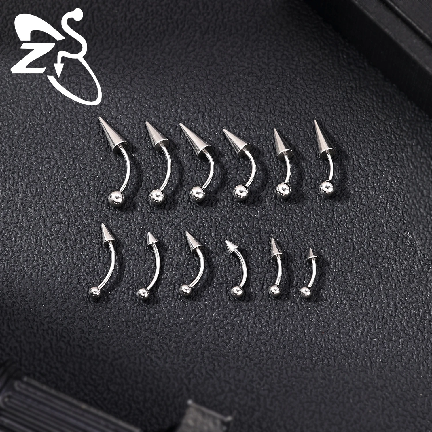 ZS 1 Piece Curved 16G/18G Stainless Steel Eyebrow Ring 6/8/10MM Butterfly Flower Shape Eyebrow Piercing Helix Cartilage Jewelry