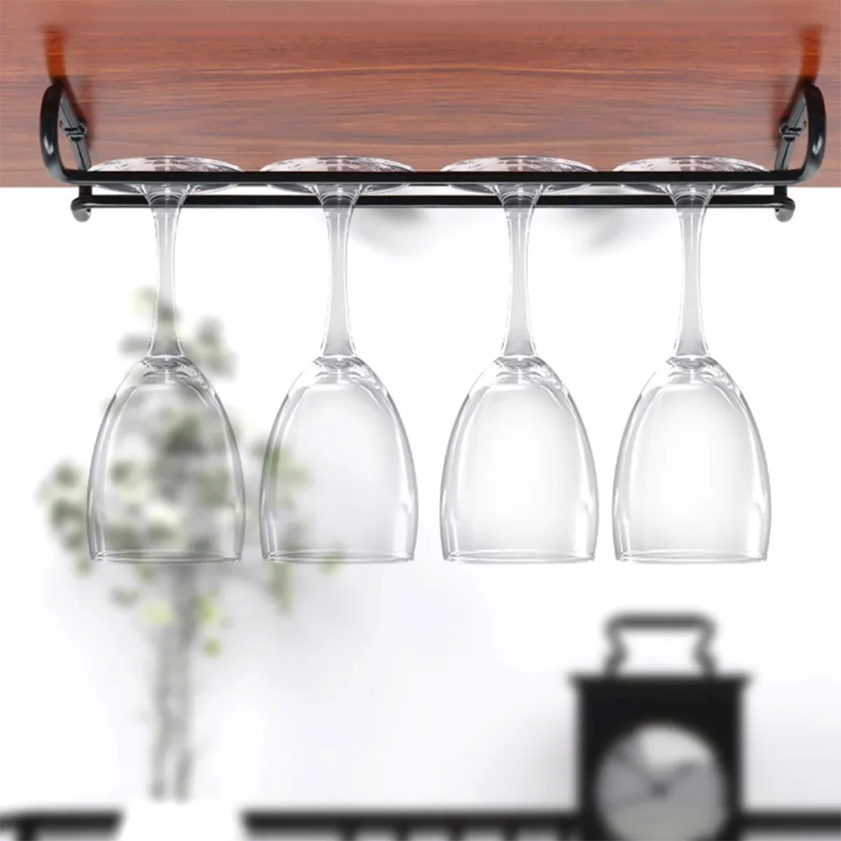 

Wall Mount Wine Glass Rack Hanging Wine Cup Holder Bar Goblet Stemware Storage Racks Shelf Hanger Iron Kitchen Organizer