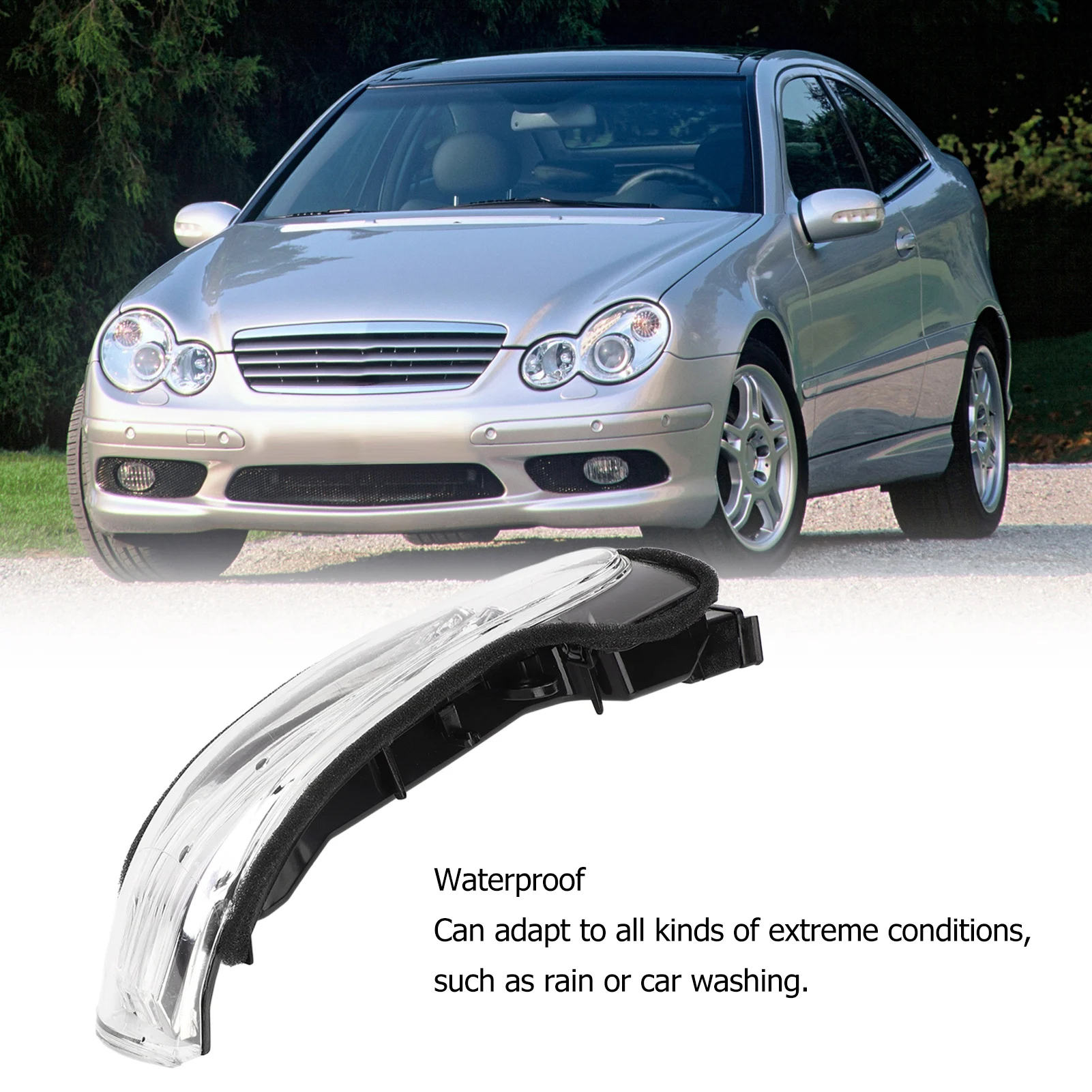 LED Rearview Mirror Turn Signal Light Waterproof Replacement for Mercedes‑Benz C‑Class W203 4 Door 2004‑2007