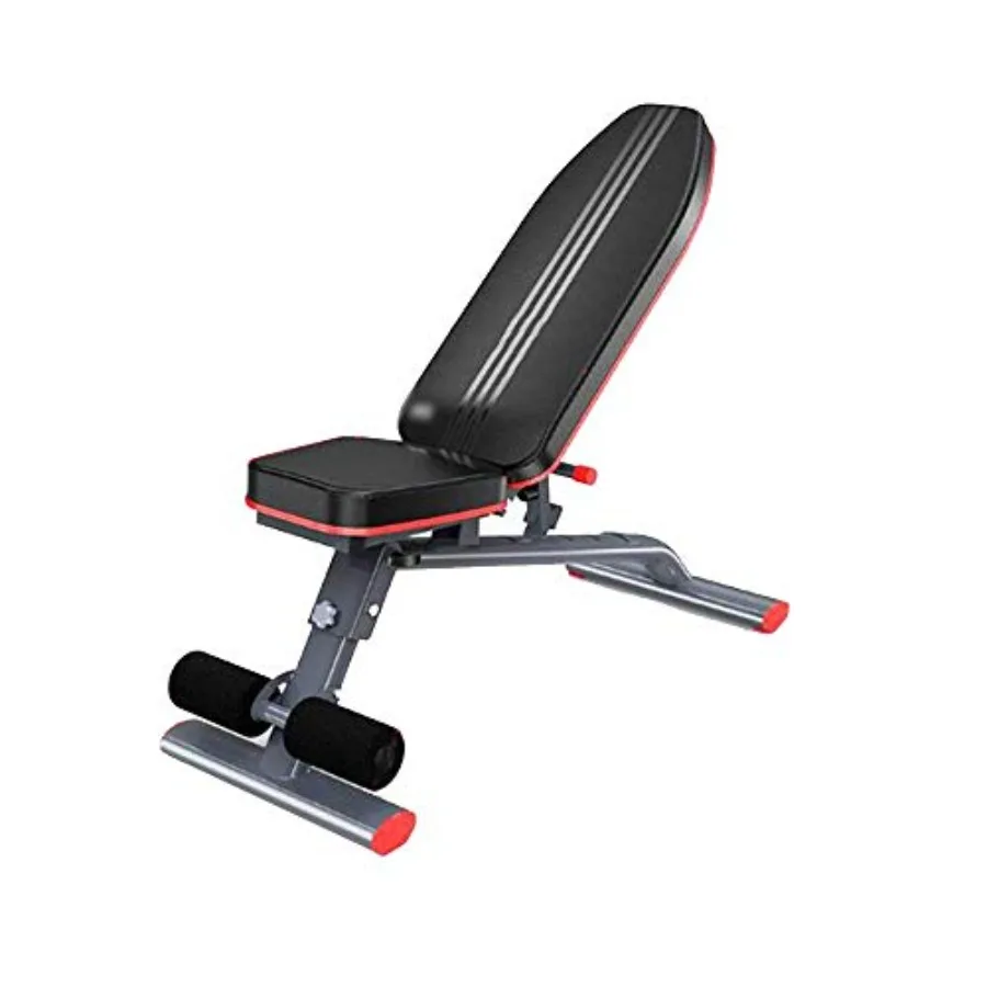 

Многофункциональная скамья для домашних тренировок с гантелями и приседаниями, с регулируемым сиденьем, черная стальная рама, прочная пенопластовая подушка