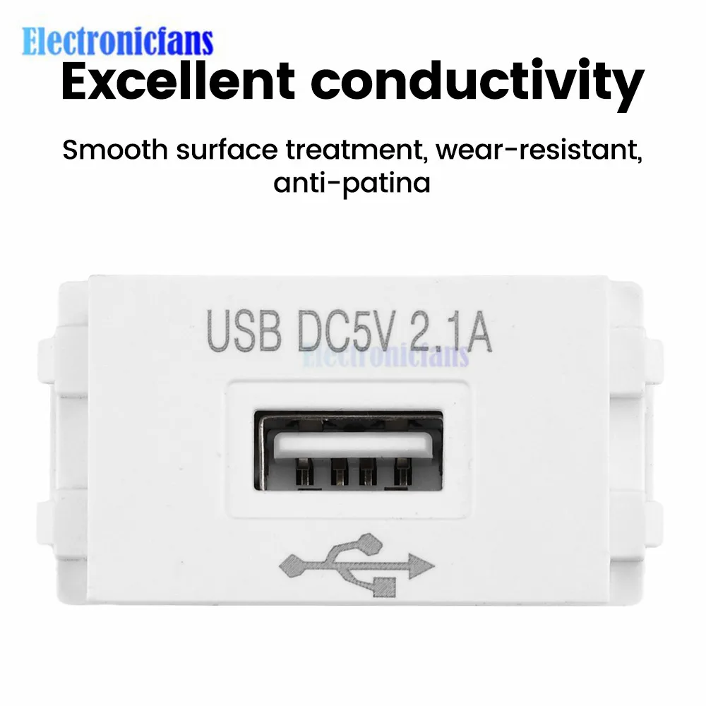 Type 128 USB Power Module 220V Socket 5V2.1A Mobile Phone Charging Module Switching Adapter