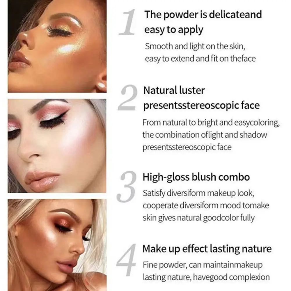 Cosmétiques 3D visage bronzant Blush fard à paupières Palette de maquillage diamant surbrillance poudre outil de maquillage paillettes surligneur Palette