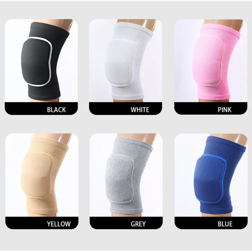 1 Pair Sports Compression Knee Pads Elastic Knee Support Thick Sponge Yoga Fitness Protection Knee Pads Thickened Anti-collision