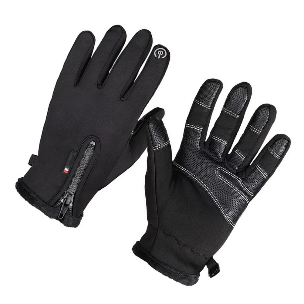 

1Pair Winter Riding Gloves Touch Screen Compatible Warm Thickened Windproof Waterproof Grip Functional for Skiing Hiking Camping