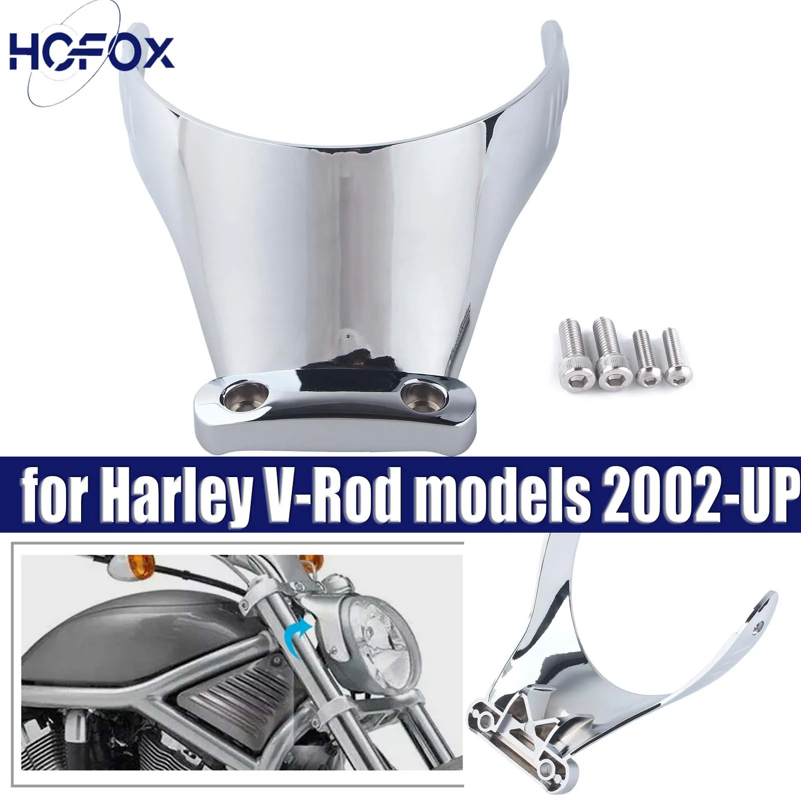 

for Harley V-Rod models 2002-UP Chrome Headlight Bracket Mount