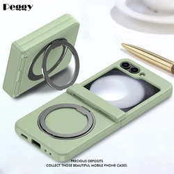 360° Rotating Holder Phone case For Samsung Galaxy Z Flip 5 6 Magsafe Wireless charge 360 Degree Ring Magnetic stand Phone Cover