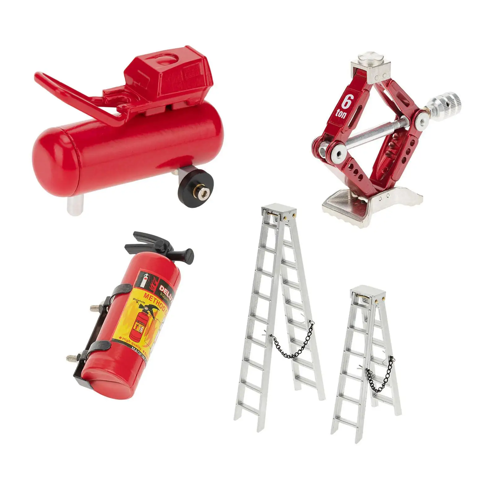 Simulation Fire Extinguisher Scissor Jack Air Pump for 1:10 RC Rock Crawlers