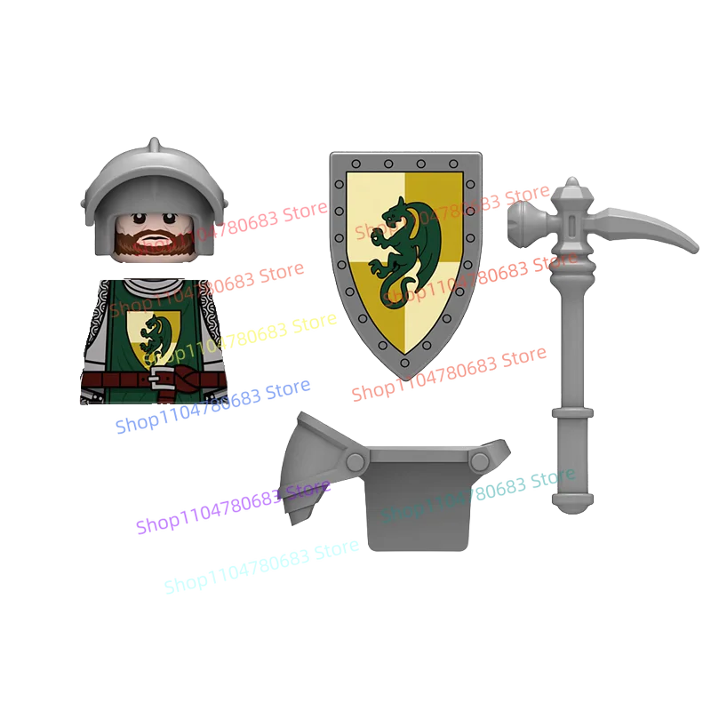 MOC 블록 전쟁 보병 기사 미니 피규어 조립 모델 전시 애니메이션 만화 액세서리 장난감 선물 수집품