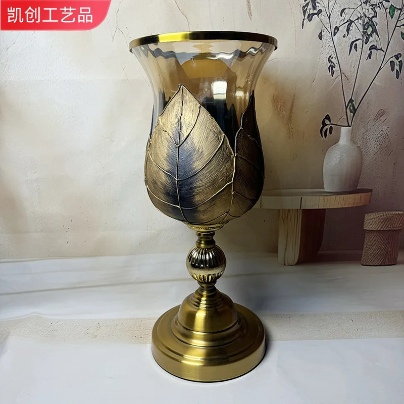 High-end simulated flower glass vase creative wedding site arrangement flower arrangement flower arrangement hotel