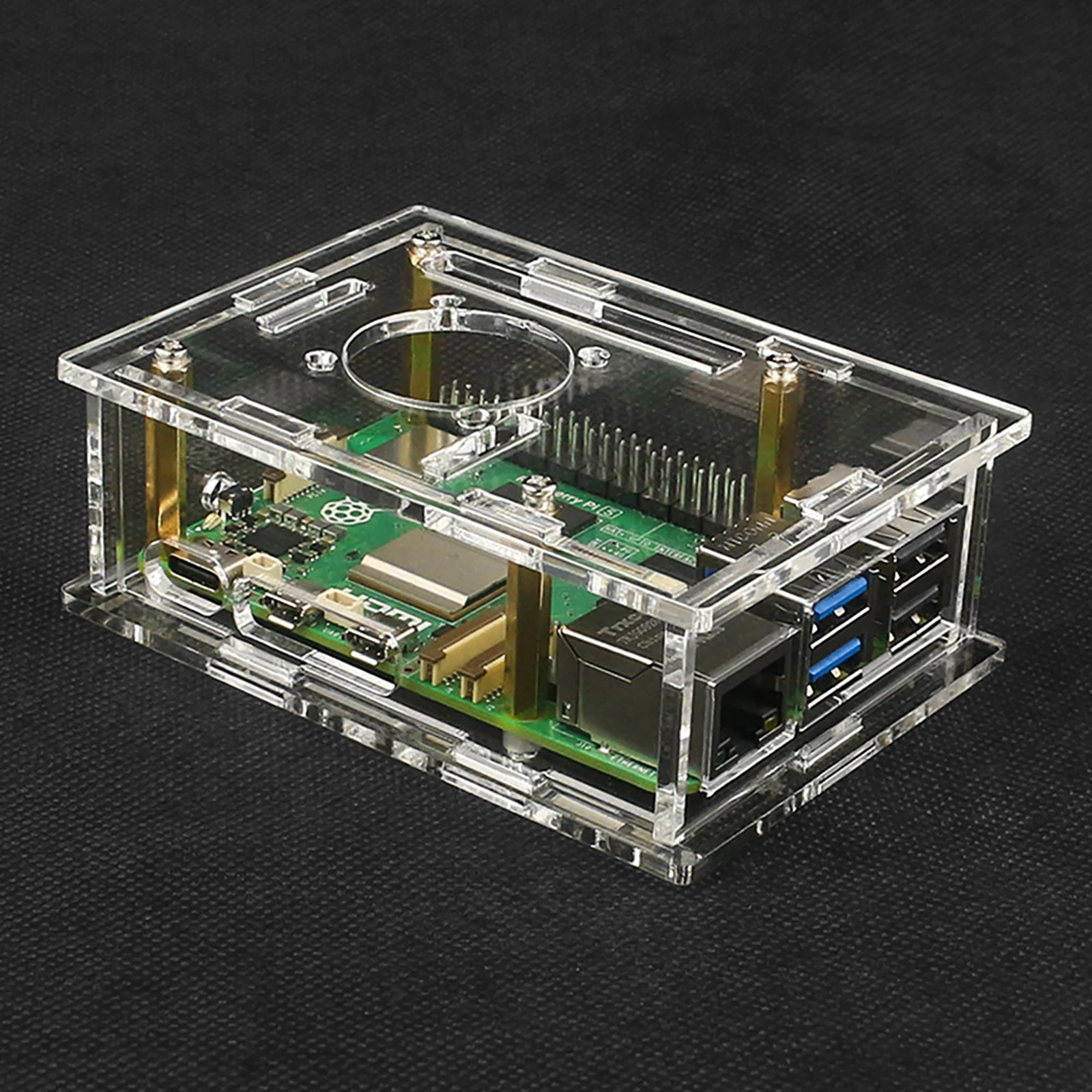 Acrylic Case For Raspberry Pi 5 Transparent Box Cover Clear Shell With Cooling Fan Heatsink For Raspberry Pi 5 Accessories