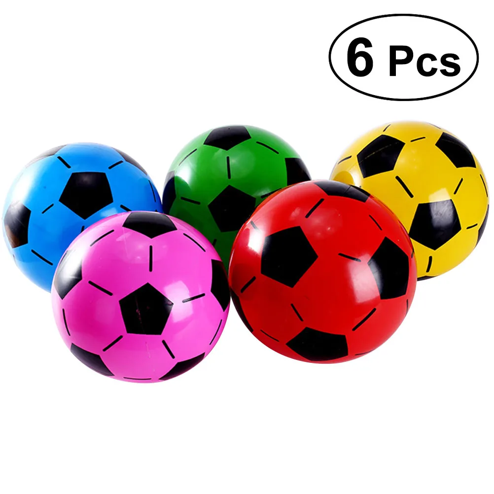 

10pcs Inflatable Soccer Balls Sports Birthday Parties Inflatable Favors Decoration for Kids (Random Color)