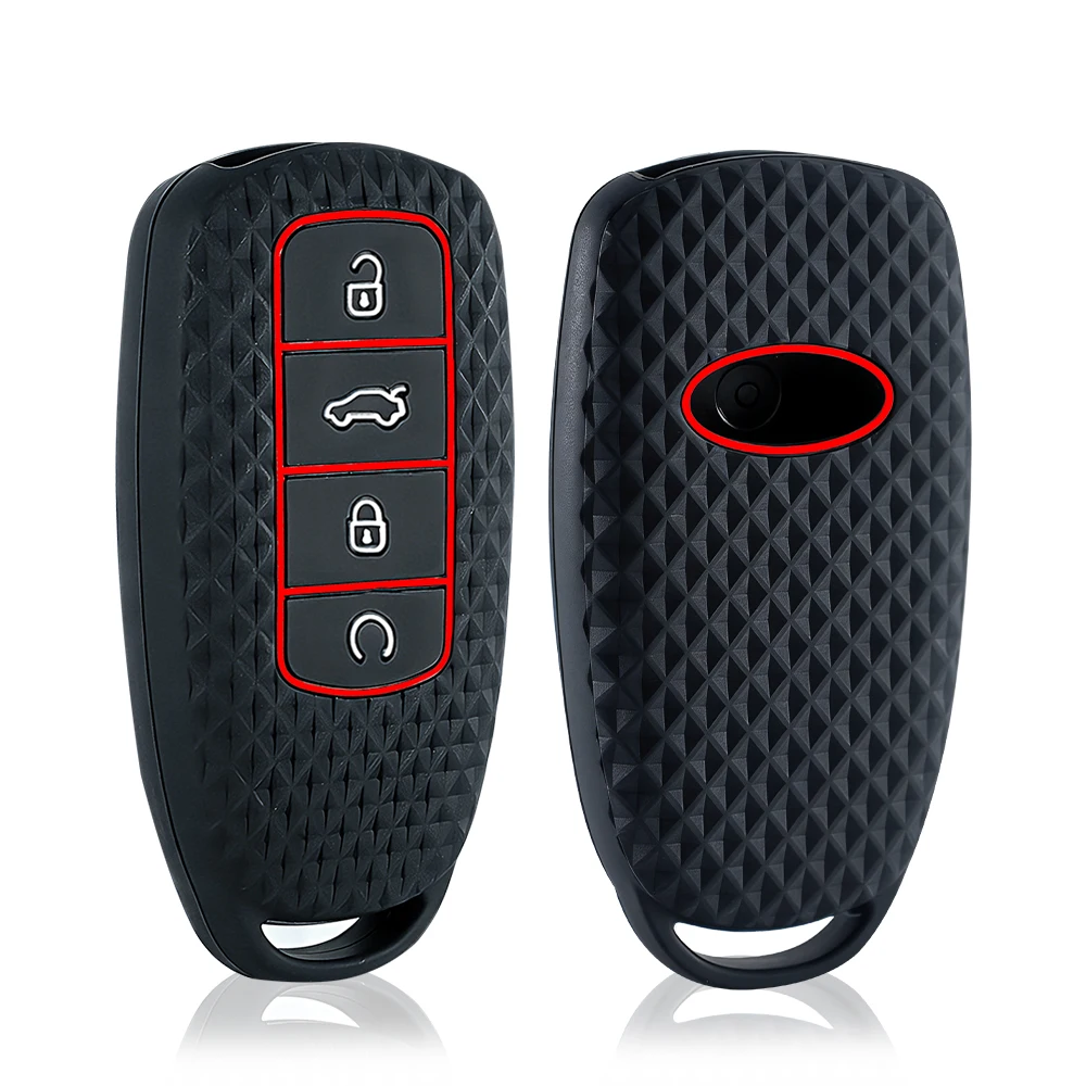 Key protect For Chery Tiggo 8 Pro Silicone Car Key Cover Case For Chery Tiggo 7 Pro 8 PLUS Arrizo 5 3 Button Key Holder Keychain