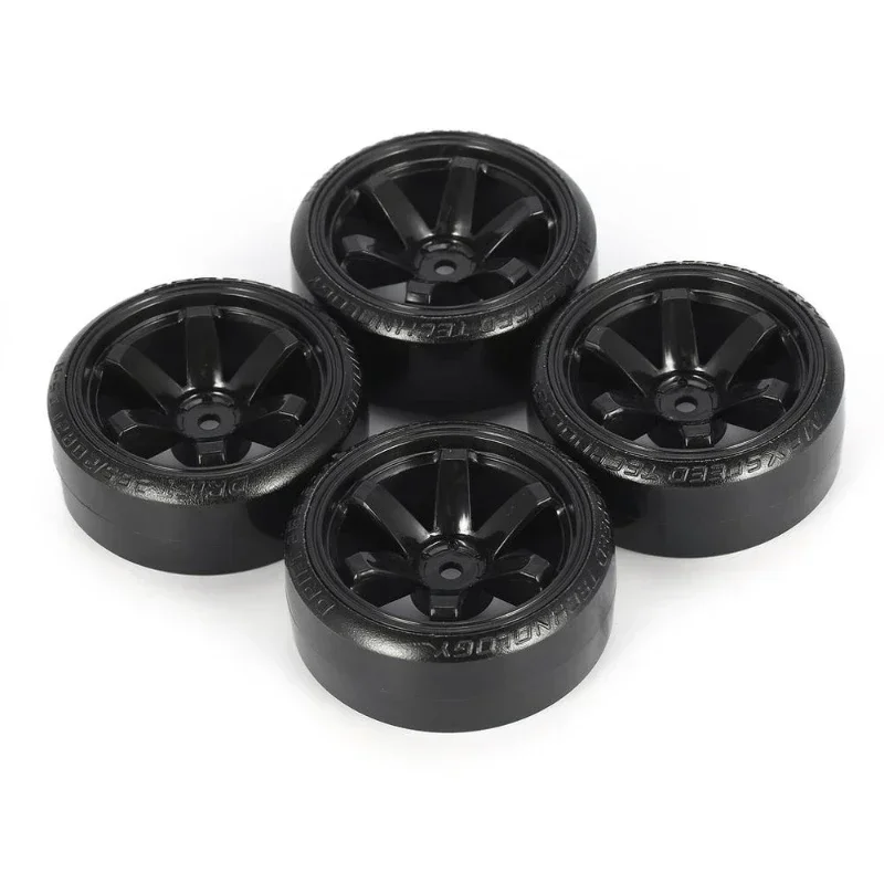 4PCS 60mm Tire Wheel Set Hard Plastic Hub Rim Tyre for 1/10 RC Drift Car Kyosho MST Yokomo 3Racing Tamiya DS5 Wltoys USUKANI
