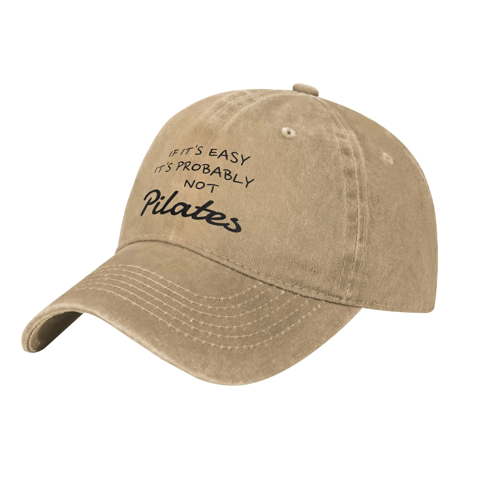 If it easy it probably not pilates, Pilates lover Fashion Baseball Cap  Sweat Wicking Cap Men  Seaside Travel Cap Men