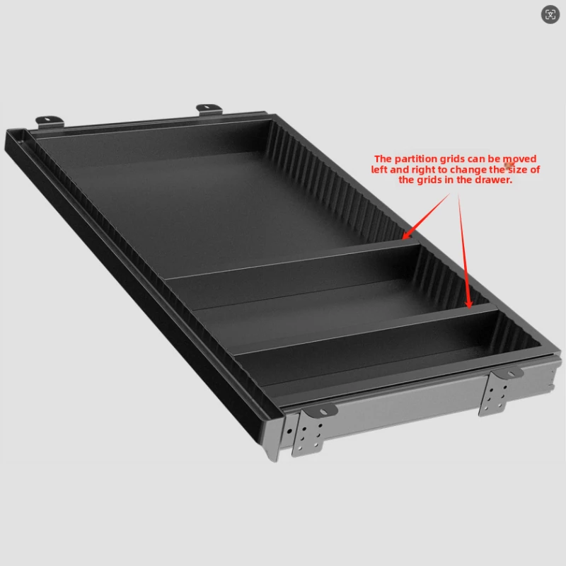 

Under-Desk Pull-Out Drawer Storage Box, Plastic Concealed Drawer for Office Desk, Adjustable Organizer for Stationery