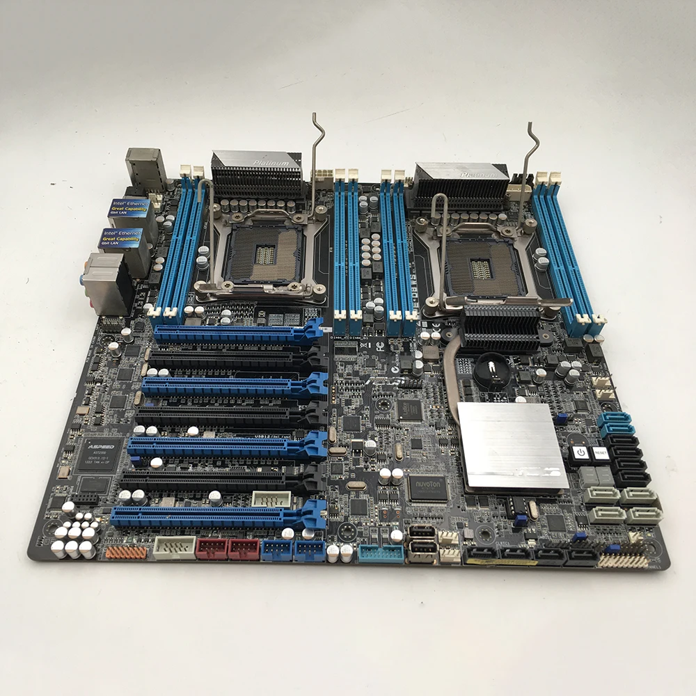 للوحة الأم لخادم Asus Z9PE-D8 WS 14 * SATA 7 * PCI-Ee E5-2696 2680 V2