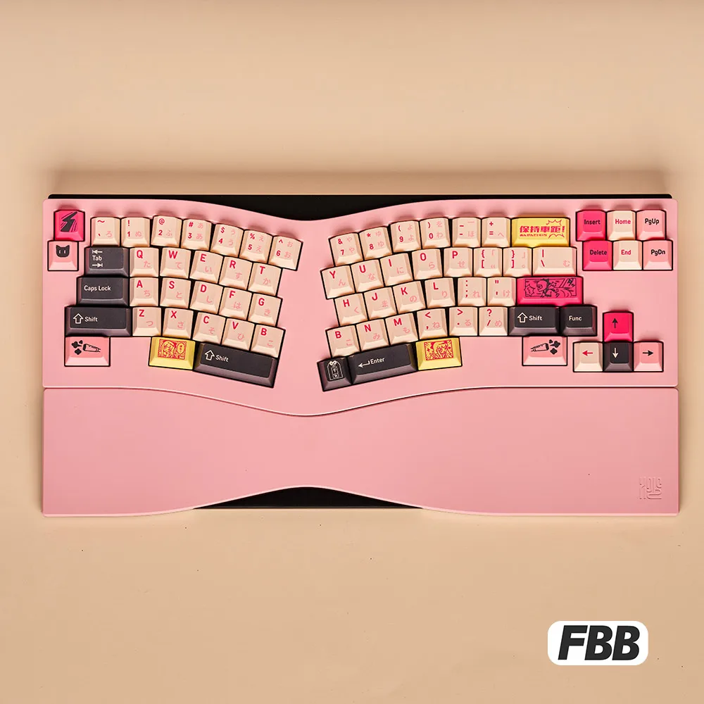 Imagem -02 - Fbb Original Pbt Keycaps Manter a Distância do Carro Doce Fresco Motocicleta Menina Cinco Lados Sublimação Térmica Altura da Fábrica Key Caps Diy