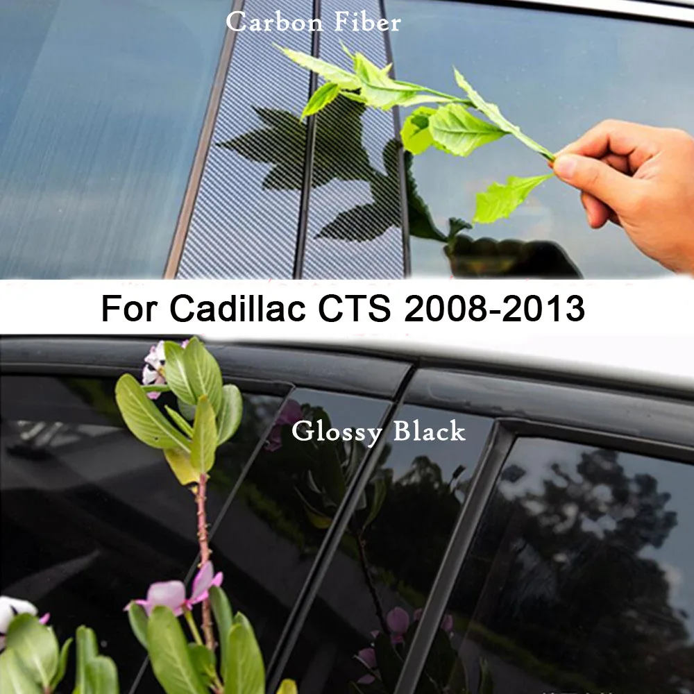 For Cadillac CTS 2008 2009 2010 2011 2012 2013 Car PC Material Pillar Post Cover Door Trim Window Molding Decoration Sticker