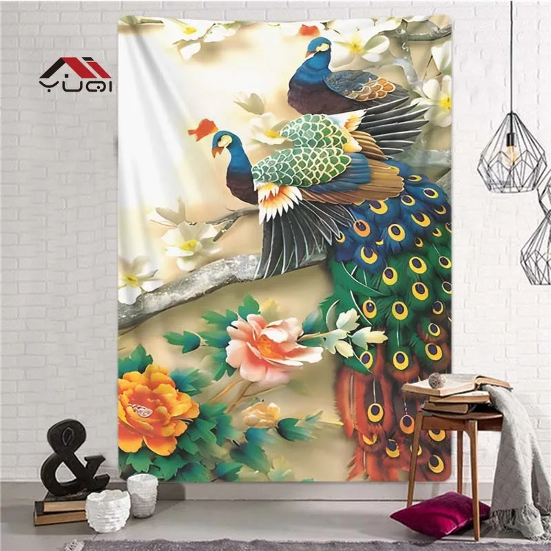 

Peacock Pattern Wall Tapestry Color Peacock Large Size Tapestry Tapestries Living Room Home Decor Tapestri 6 Sizes