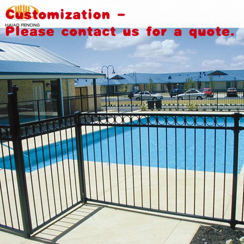 custom.Customized Ornamental Flat Top Ornamental Metal Picket Fence Black Powder Coated Tubular Wrought Iron Zinc Steel Fence Pa