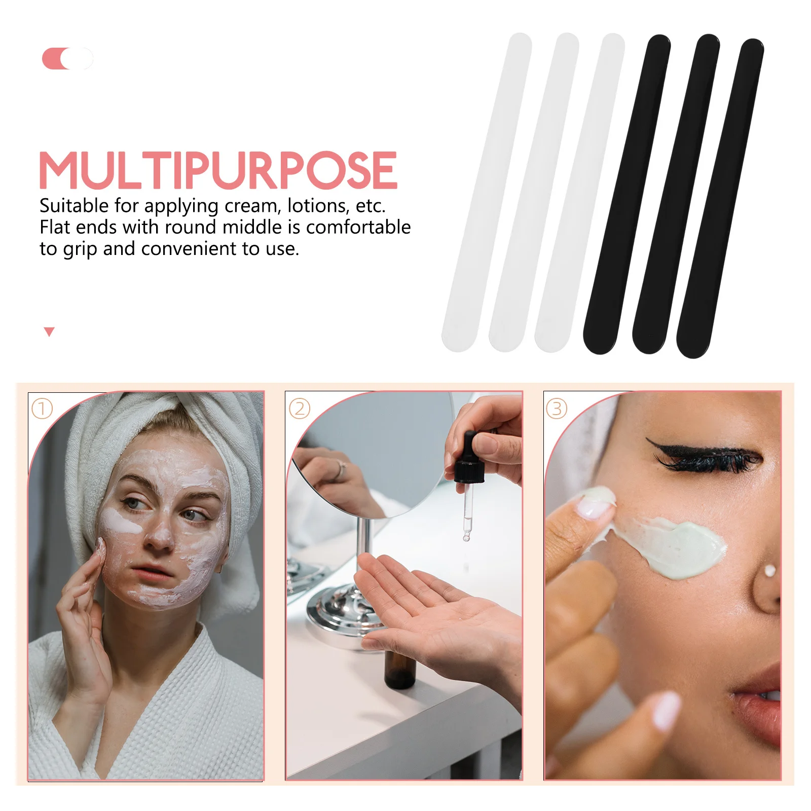 20 قطعة أداة توزيع الوجه ملعقة بلاستيكية للعناية بالبشرة كريم غسول أداة العناية بالبشرة