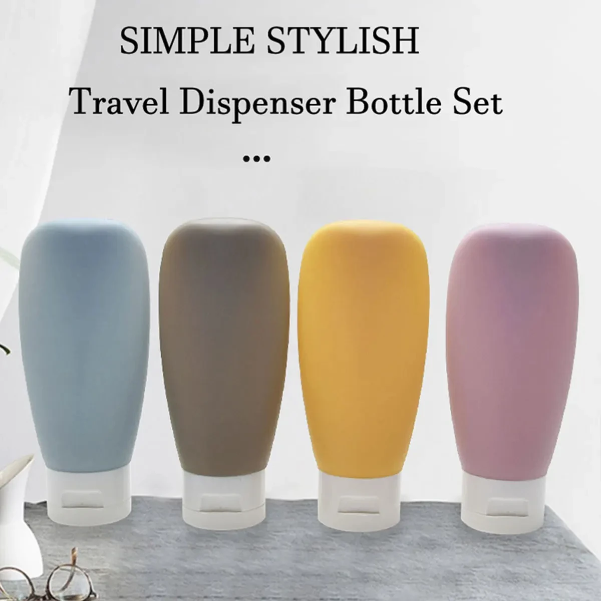 3/4Pcs 60ml Travel Botttle Refillable Bottles Soft Silicone Lotion Shampoo Bottle Empty Cosmetic Containers Squeeze Tube Makeup