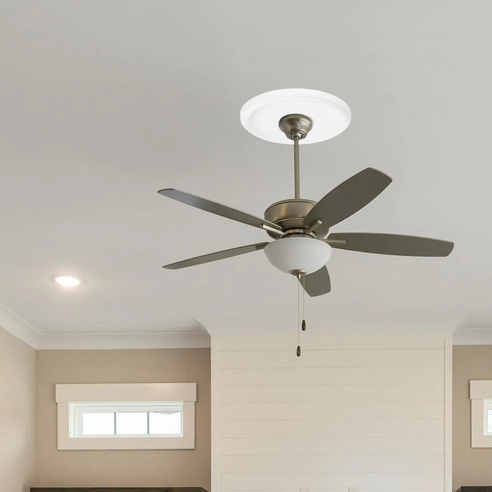 White Decorative Ceiling Medallion Round Light Fixture Cover Ceiling Fans Fan Hole Ring Replacement Home Decor