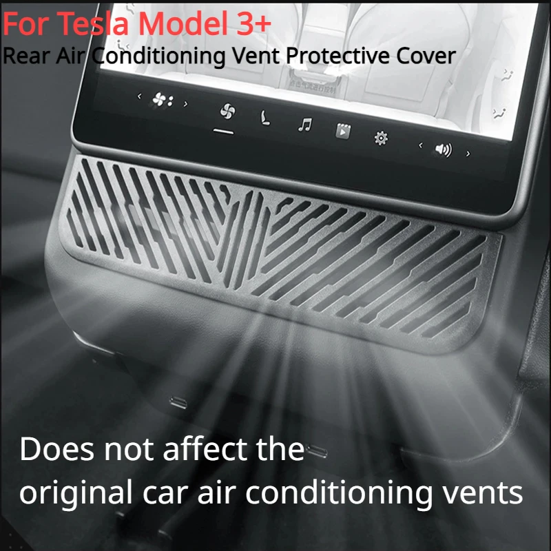 

Rear Air Outlet Cover For Tesla Model 3 Highland 2024 Rear Air Conditioning Vent Protective Cover Anti Blocking Exhaust Grille