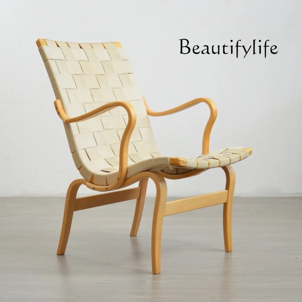 

Nordic solid wood medieval dining chair armrest high back chair dining room living room household handmade rope chair